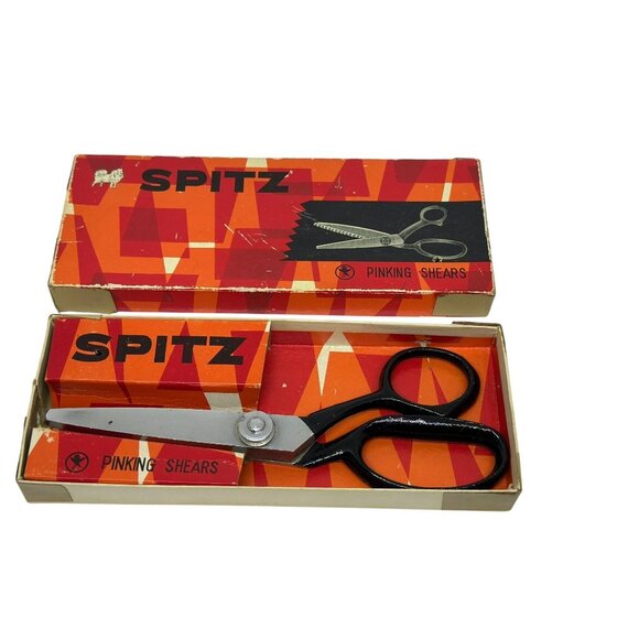 Spitz Other - Vintage Spitz Pinking Shears Black Handle Steel Sewing Scissors w/ Original Box